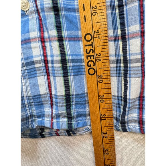 Vintage Gramicci Mens Short-Sleeve Button-Up Shirt Size XL Blue Plaid Casual - Picture 7 of 11